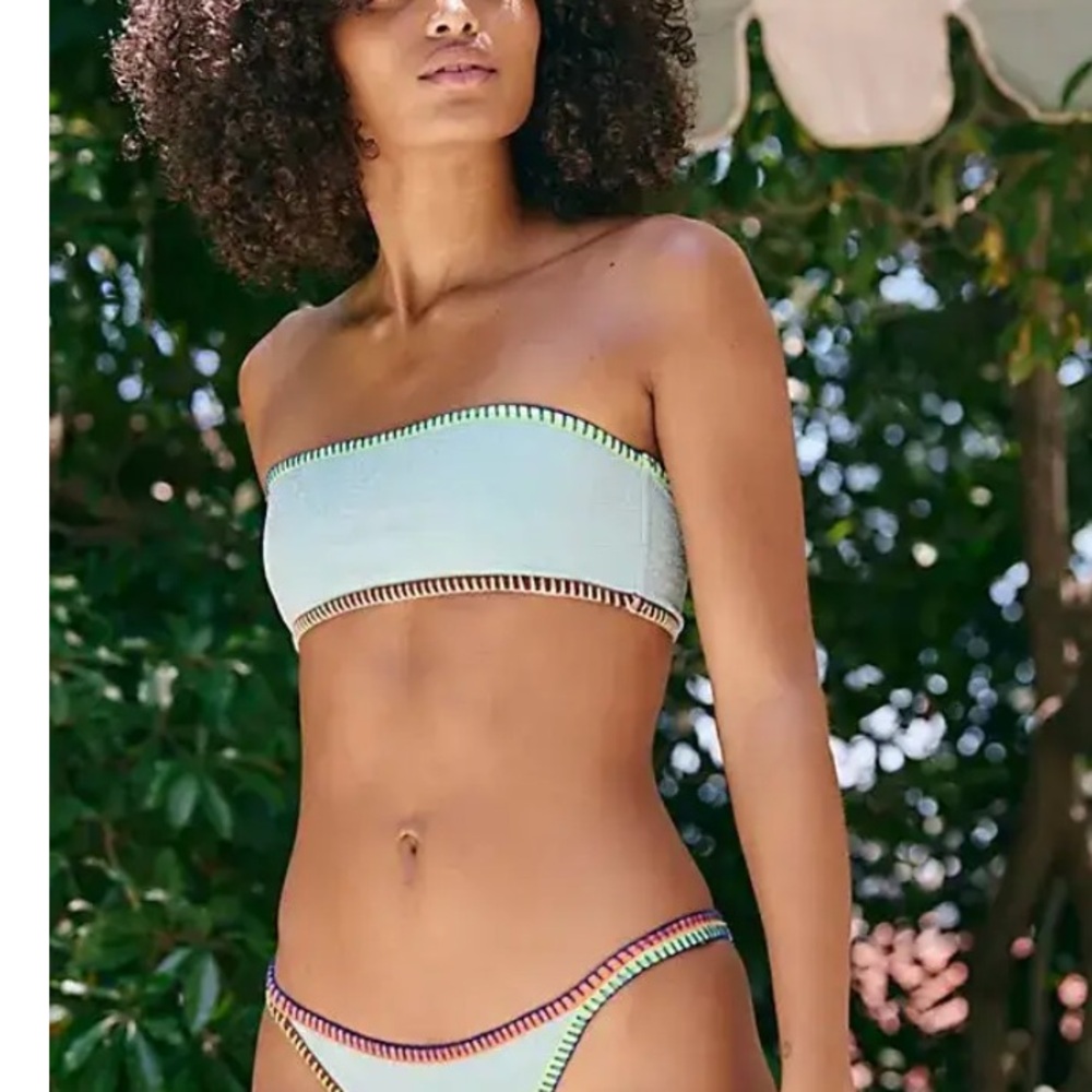 Free People x It’s Now Cool Lurex Bandeau Bikini Top NWT XL
